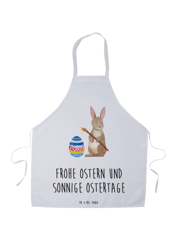 Schürze Hase Eier Malen mit Spruch in Weiß