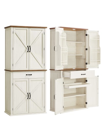 Küchenschrank Liry in Weiß-Gelbbraun - (B)80 x (H)178.6 x (T)39.5 cm