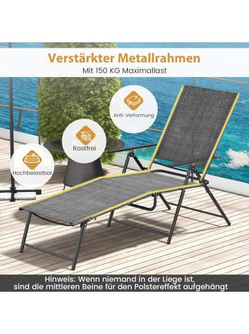 2er Set Sonnenliege klappbar in Grau