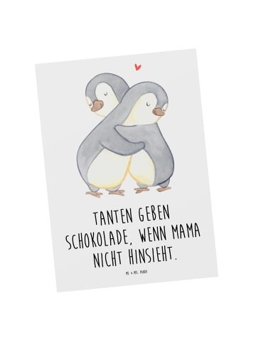 Postkarte Tante Schokolade mit Spruch in Weiß