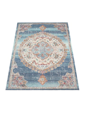 Outdoor Teppich Orientalisch Vintage Balkon, Terrasse in Blau