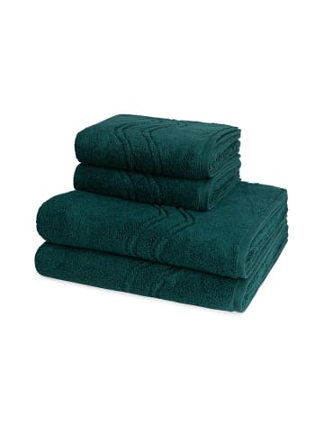 2 X Handtuch 2 X Duschtuch im Set Cashmere feeling in Moosgrün