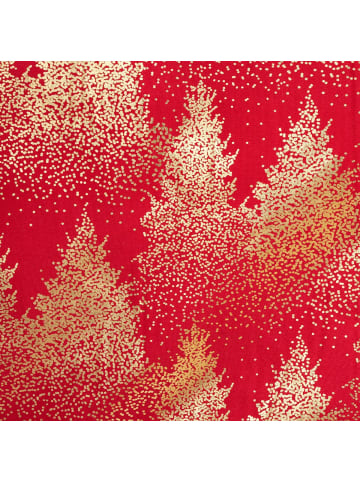 Weihnachtstischdecke mit Weihnachtsbäumen in Rot, 140 x 360 cm