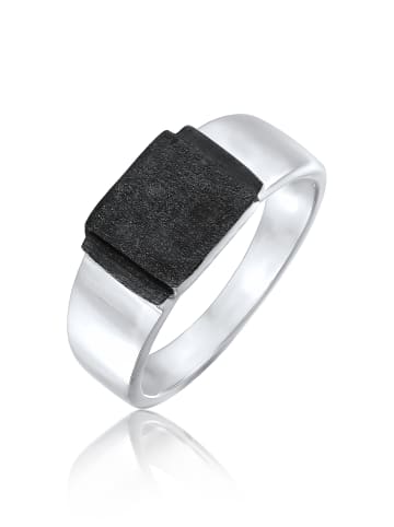 Ring 925 Sterling Silber Siegelring in Schwarz