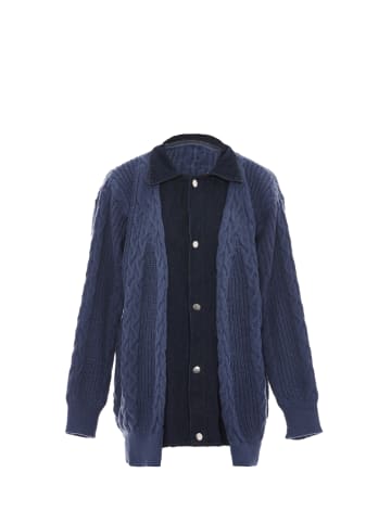 Damen Strickjacke in Denim Blau