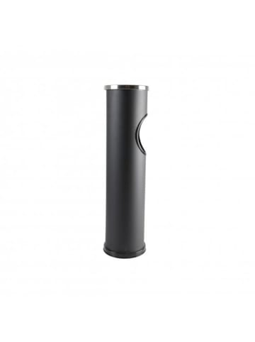 2-in-1 Standabfallbehälter mit Aschenbecher, 10 L - ø15 x 57 cm in Schwarz