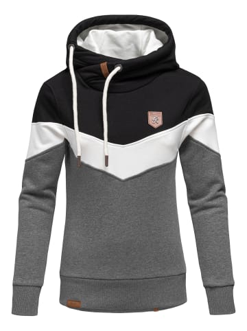 Kapuzenpullover BRISTOL in Schwarz/Weiß/Anthrazit