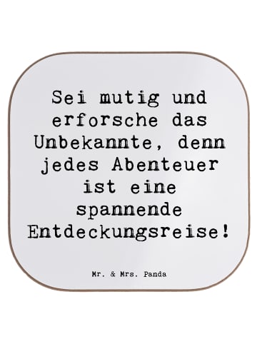 Tischuntersetzer Spruch Unbekannte Orte erkunde... in Weiß
