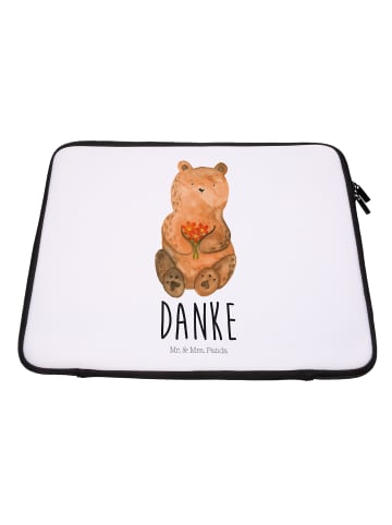 Notebook Tasche Bär Dankbar mit Spruch in Weiß