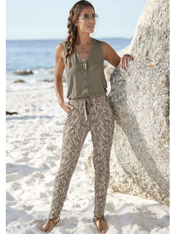 Overall in khaki-sand bedruckt