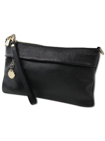 Leder Clutch Toscanto Tasche schwarz ca. 25cm