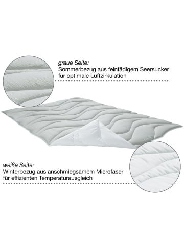 Textilfaser Wende-Leichtsteppbett Amper in weiß/grau