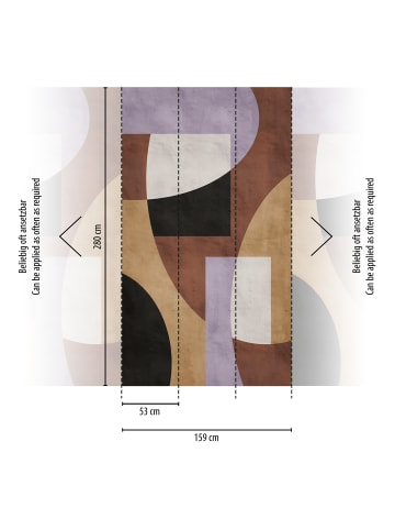 Tapete Modern Balance in Beige-Lila