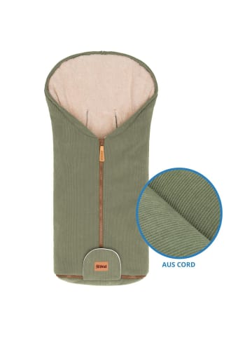 Cord-Fußsack Nevis Cord für Babyschalen in green