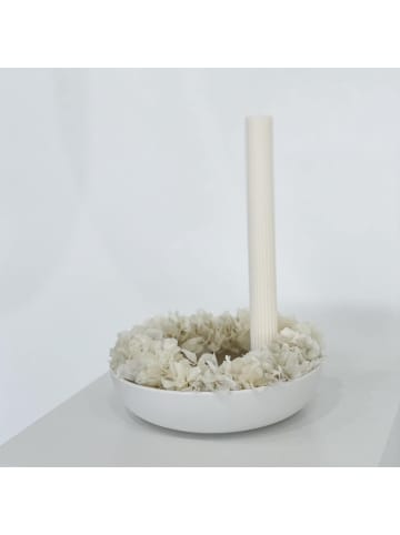 Trockenblumen Kranz Hortensien klein in Weiß - (Ø) 20 cm