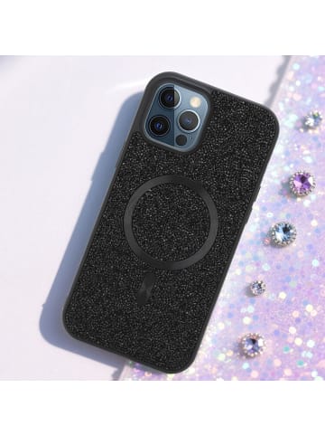 Hülle für Apple iPhone 12 / 12 PRO Glitzer Schutzhülle in Schwarz