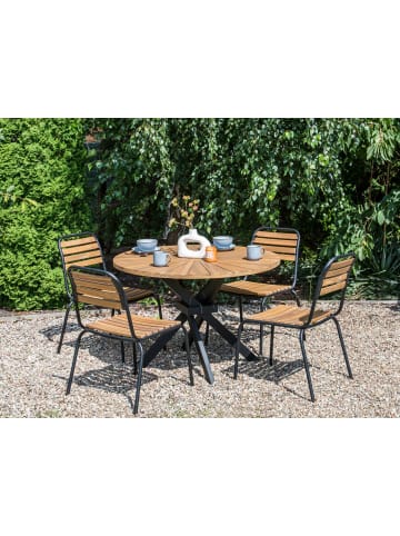 Runder Tisch CISSONE in Braun/Schwarz - (W) 110 x (H) 75 x (L) 110 cm