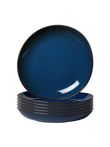 6er Set Schalen flach Lave in Bleu ø 27 cm