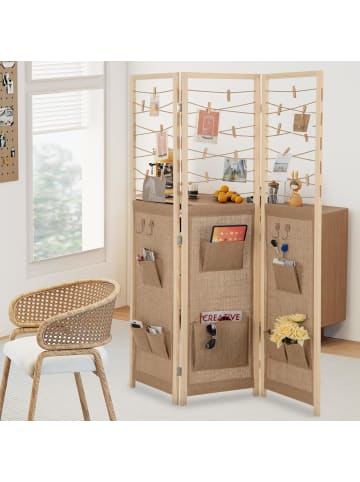 3-teilig Raumteiler 120 × 170 cm in Hellbraun