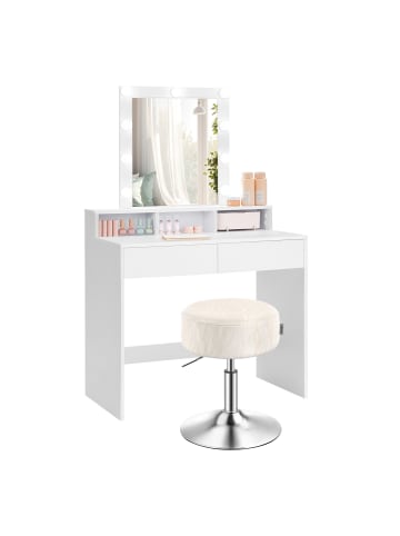 Schminktisch in Weiß - (B)80 x (H)145 x (T)40 cm