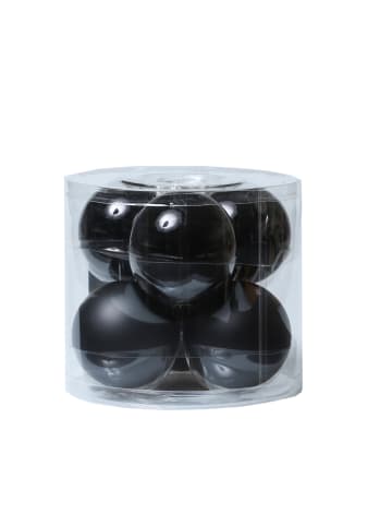 6er Set Weihnachtskugeln Glas D: 8cm in schwarz