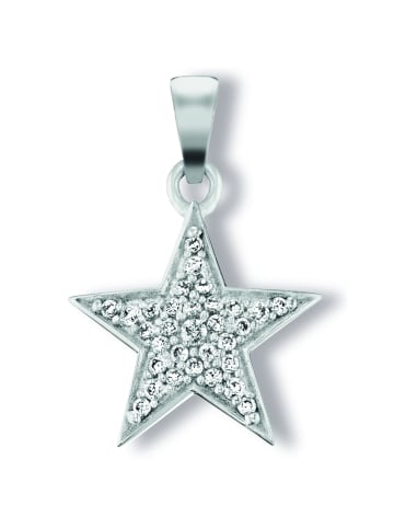 Zirkonia Stern Anhänger aus 925 Silber in silber