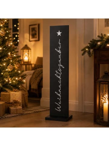 Deko Aufsteller WEIHNACHTSZAUBER Metall Schwarz 20x77 cm