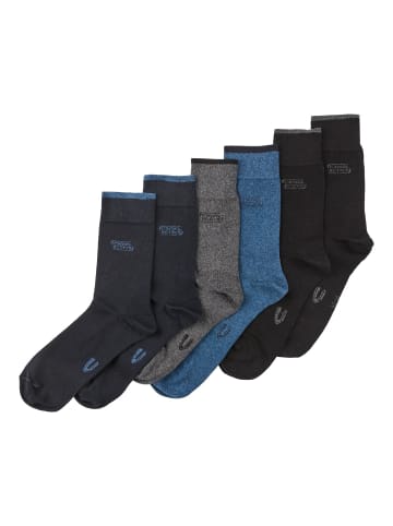 6 Paar Basic Socken aus biologischer Baumwolle – Schwarz, Grau und Blau in Mehrfarbig