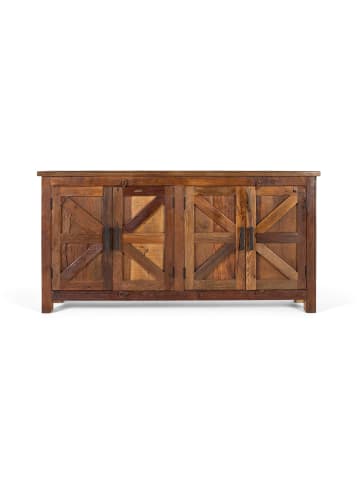 Rustikales Sideboard mit vier Türen handgefertigt aus recyceltem Holz in Brown