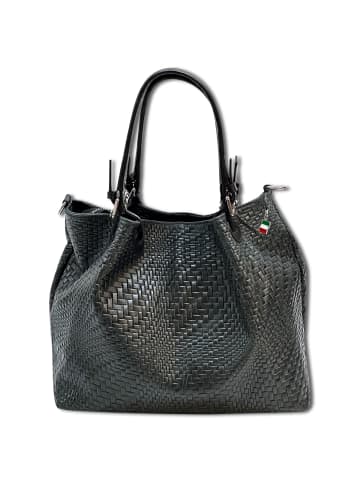 Florence Handtasche, Umhängetasche Leder schwarz ca. 31cm