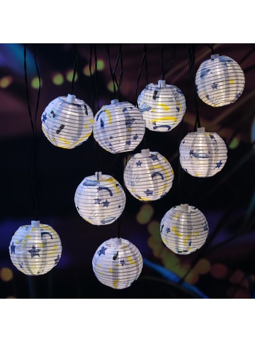 LED Solar Lichterkette 10 Lampions in blau - L: 4,5m
