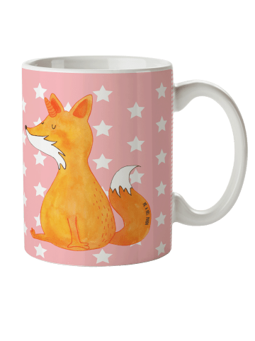 Tasse Einhorn Wunsch ohne Spruch in Rot Pastell