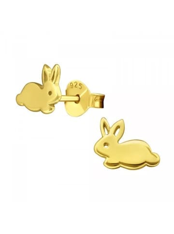 Ohrringe, Ohrstecker HASE in Gold aus 925 Sterling Silber, 2-tlg.