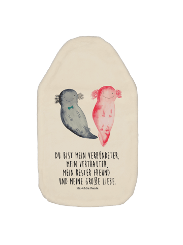 Wärmflasche Axolotl Freundin mit Spruch in Weiß