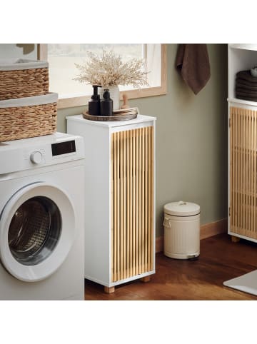 Wäschekorb-Schrank in Reinweiß - (W) 32 x (H) 85 x (L) 33 cm