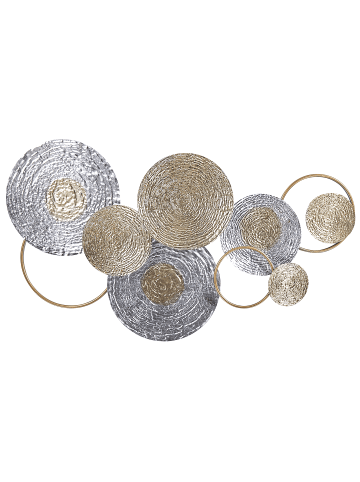 Wandobjekt VANADIUM in Silber/Gold - (W) 110 x (H) 60 x (L) 7 cm Horizontal