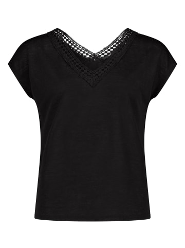 Kurzarm-Shirt mit V-Ausschnitt in Black Beauty