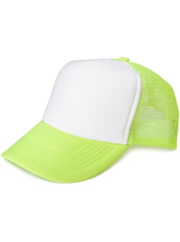 Mesh Cap in Weiß-Neongelb