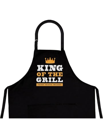 Kochschürze für Männer "King of the Grill" in Schwarz in Schwarz