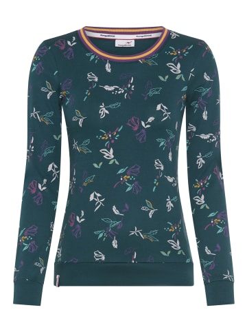 Langarmshirt in petrol-bunt