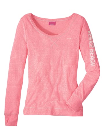 Langarmshirt in koralle-meliert