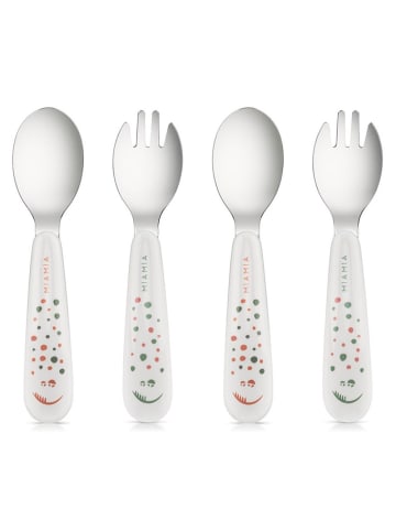 Esslern Besteck-Set 4-teilig in weiss,bunt