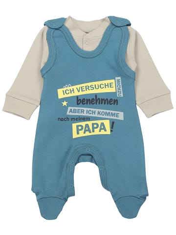 Baby Strampler Set mit Spruch in blau