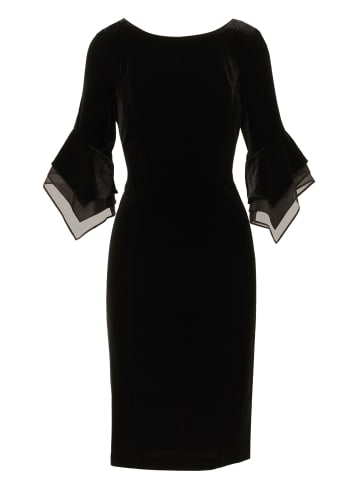 Midikleid Velvet Bell Sleeve Short Dress in schwarz