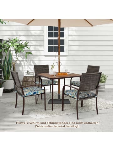 5 tlg. Polyrattan Gartenmöbel Set in Braun