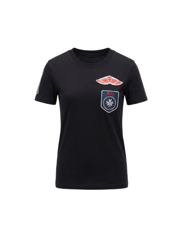 Blau Schwarz Baumwolle Damen T-Shirt