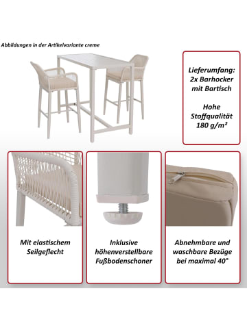 Set Bartisch + 2x Barhocker P91, Creme