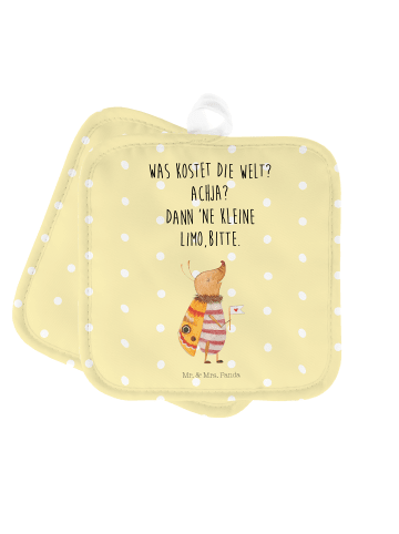 Topflappen Nachtfalter Fähnchen mit Spruch in Gelb Pastell