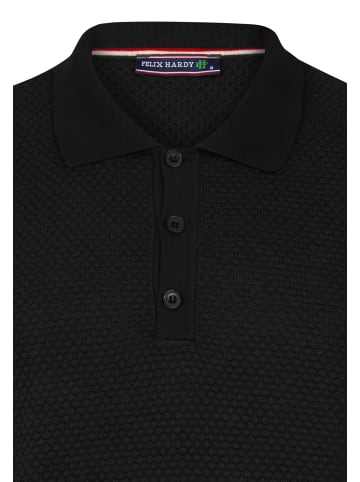Polo Kragen Strickpullover in Schwarz
