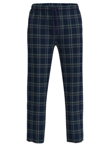 Lange-Hose Genua in blau-dunkel-Karo